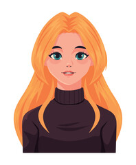 young woman long blond