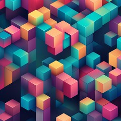 Fototapeta na wymiar geometric colorful 3d shape pattern background