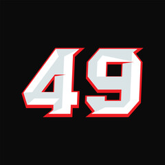 Number Racing 49 Design Vector