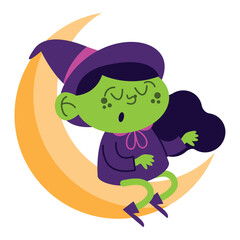 halloween witch sleeping