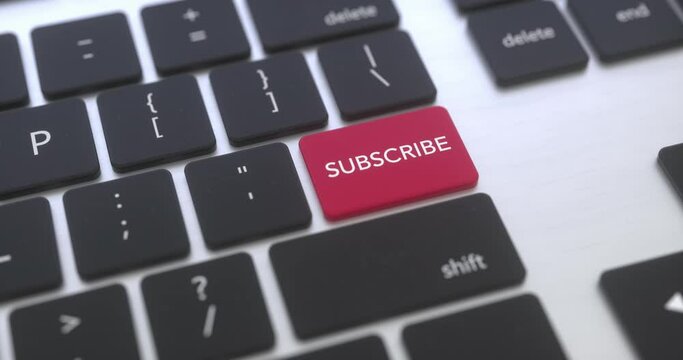 Subscribe Red Key on the keyboard