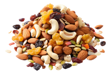 pile of trail mix isolated.