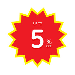 Up to percentage off Sale. Discount offer price sign.