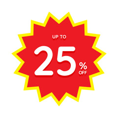 Up to percentage off Sale. Discount offer price sign.