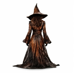 A statue of a woman dressed as a witch