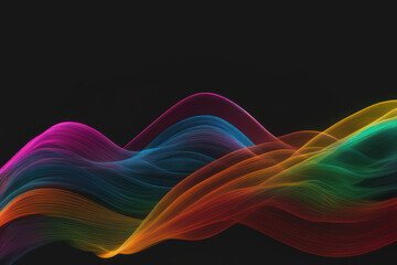 abstract colorful lines on a black background