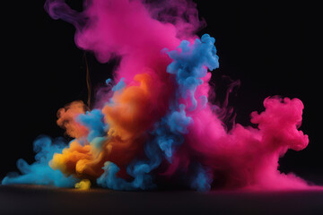 abstract colorful smokes on a black background