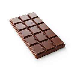 A delicious chocolate bar on a clean white background
