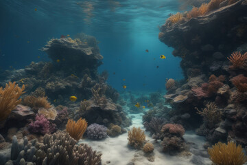 Naklejka na ściany i meble beautiful underwater landscape