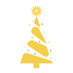 christmas golden tree shiny