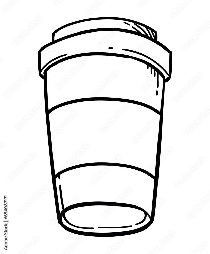 Poster eco coffee cup drawn hot