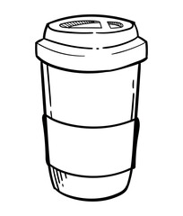 eco coffee cup drawn recycling