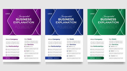 Business flyer with creative corporate trendy geometric shape template print design, Creative Corporate & Business Flyer Brochure Template Design, Modern flyer  vector template design.
