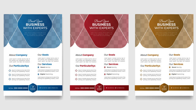  Corporate creative colorful business flyer template design set, poster flyer pamphlet brochure cover design layout space for photo background,  A4 Brochure Template Design, 
