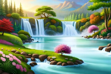 waterfall in the garden