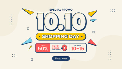 10 10 super sale promo banner with discount offer. Modern super sale special offer promotion banner