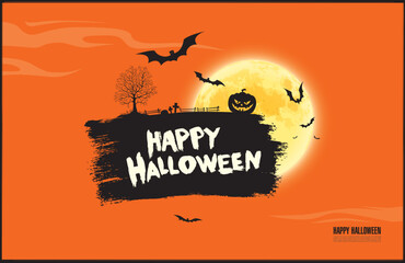 Happy halloween banner. Vector illustration