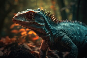 Fototapeta premium Majestic dinosaurs in their natural habitat. Prehistoric giants roaming free. 