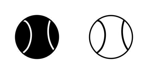 Tennis ball black outline icon sports design template vector illustration