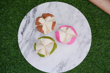 Bolu kukus is an Indonesian traditional sponge cupcake - obrazy, fototapety, plakaty