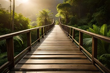 wooden bridge in the woods