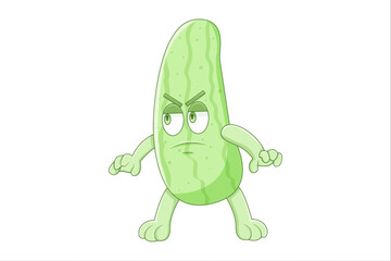 Cute Cucumber Character Design Illustration