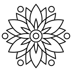 Line Mandala Flower Ornament