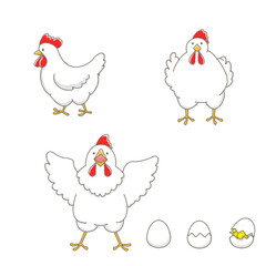 かわいいにわとりとたまご　セット