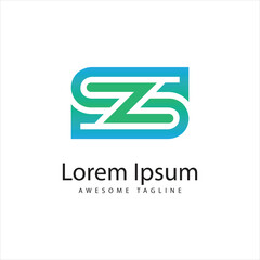 Fototapeta premium SZ Letter Logo Design Free Icon Rahim By Designer
