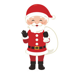 プレゼント袋を背負ったサンタクロース