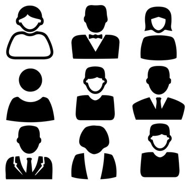 Collection of people heads vectors illustrations