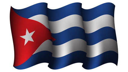 cuba waving flag design vector illustration