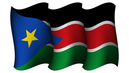 south sudan waving flag design vector illustration