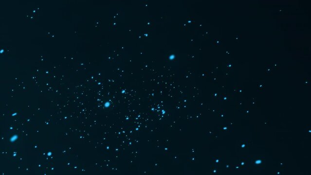Grunge Blue Particles Background. Flying Blue Fire Particle Background Footage. Seamless Loop Ultra HD 4k