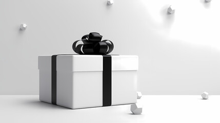 3d render of a gift box, Black Friday 