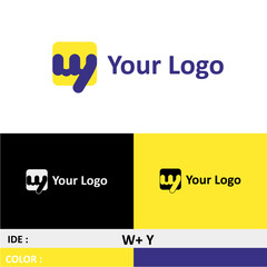 vector logo design for the initials W and Y with a simple, minimal and bold impression that is suitable for a banking business identity logo