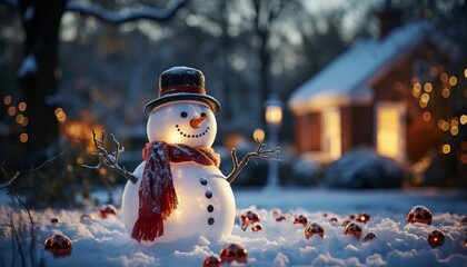 inflatable snowman - obrazy, fototapety, plakaty