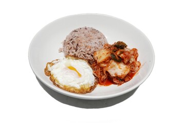 Three dishes placed on a white plate