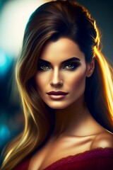 Naklejka premium beautiful woman with hair