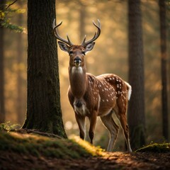 In Search of Tranquility: A Deer in the Forest, Generative AI