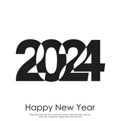 2024 Happy New Year logo text design. Vector