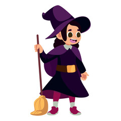 halloween kid disguised witch