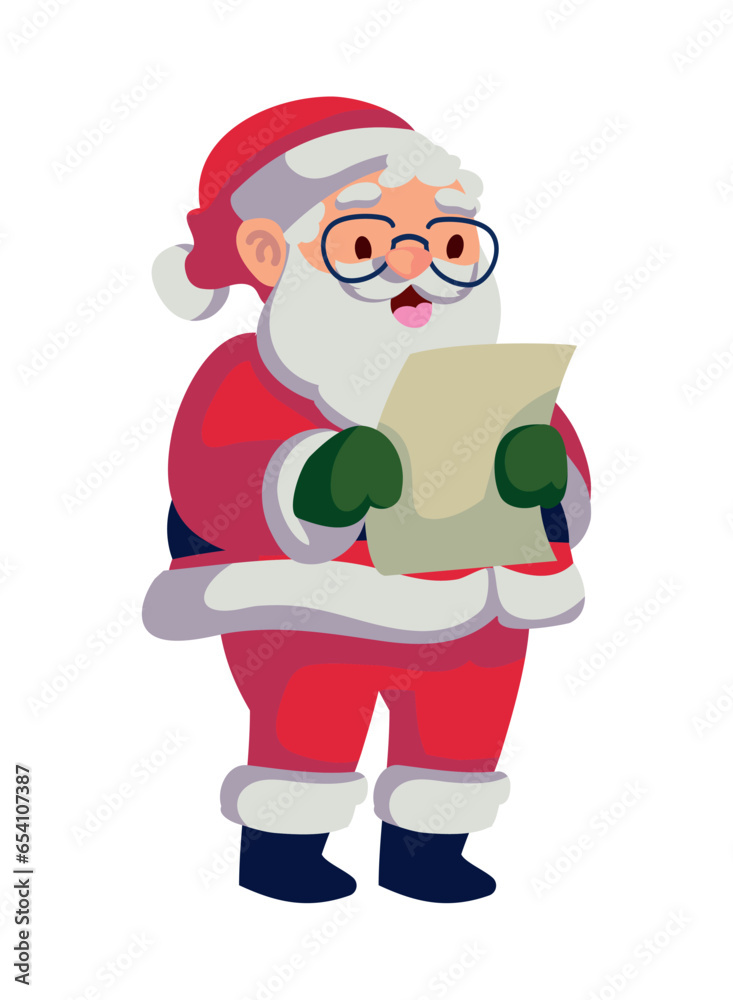 Poster santa claus with wish list