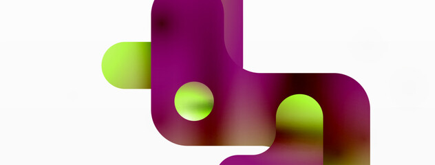 Gradient Geometry. Minimalist Fusion of Lines and Circles, Crafting Serene, Captivating Abstract Background