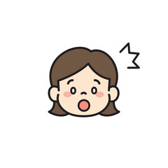 子ども　顔　アイコン　イラスト　びっくりする