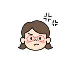 Fototapeta premium 子ども 顔 アイコン イラスト イライラ