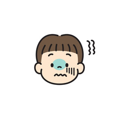 子ども　顔　アイコン　イラスト　怖がる