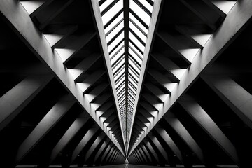 Abstract architecture symmetrical lines and shapes - obrazy, fototapety, plakaty