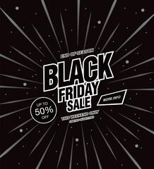 black friday sale banner layout design, vector ilustration