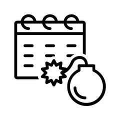 Black line icon for Deadline